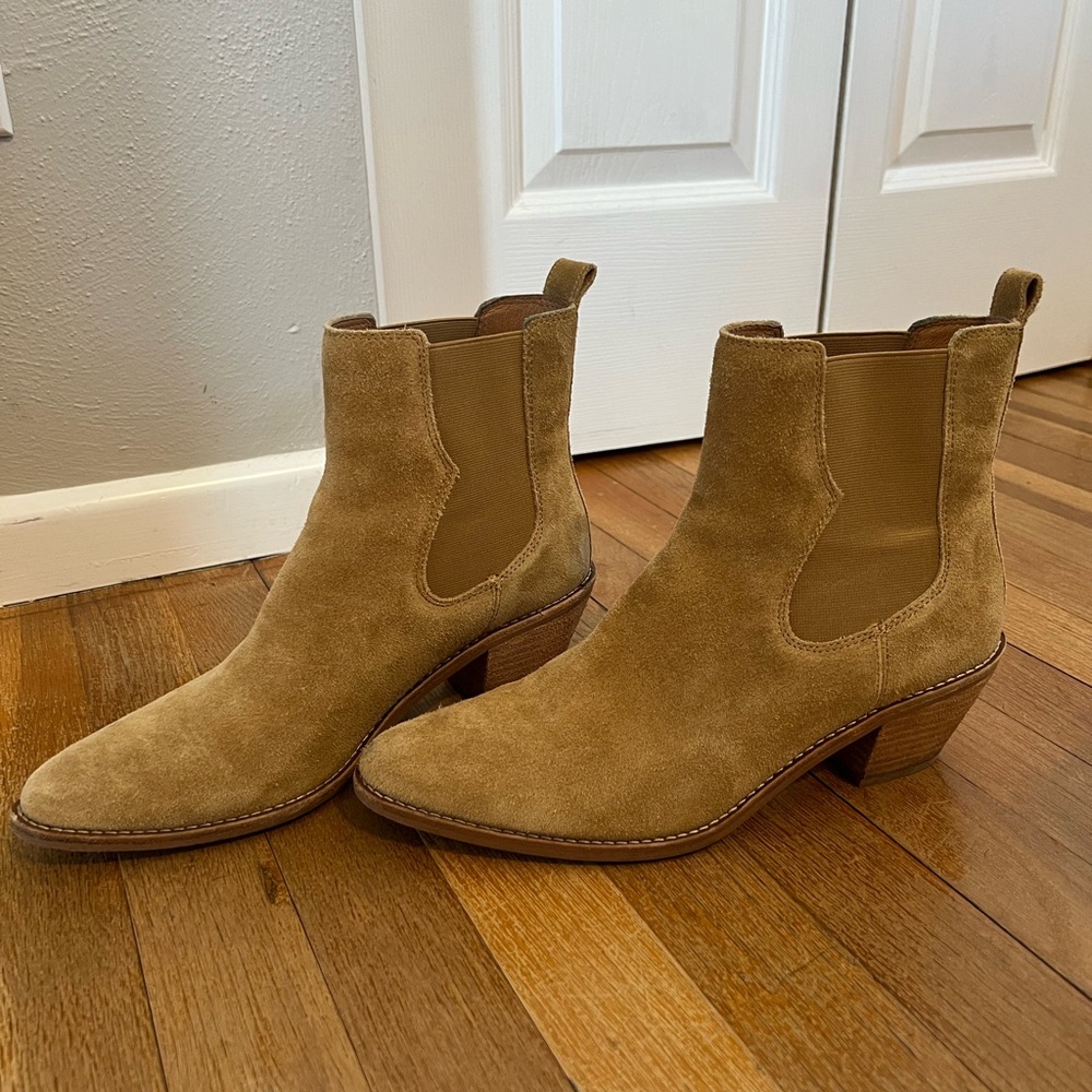 Madewell Tan Suede Ankle Boots size 10